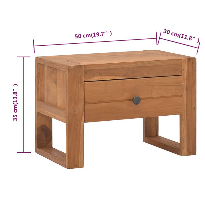 Bedside Cabinet 50x30x35 cm Solid Teak Wood