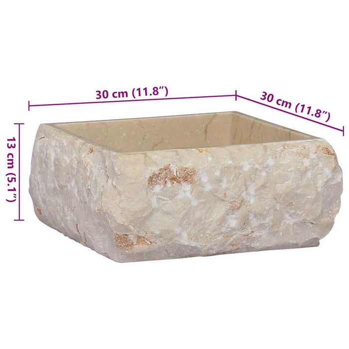 Sink Cream 30x30x13 cm Marble