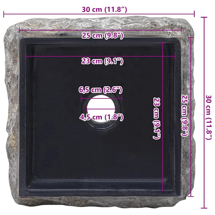 Мивка Черна 30х30х13см Мрамор
