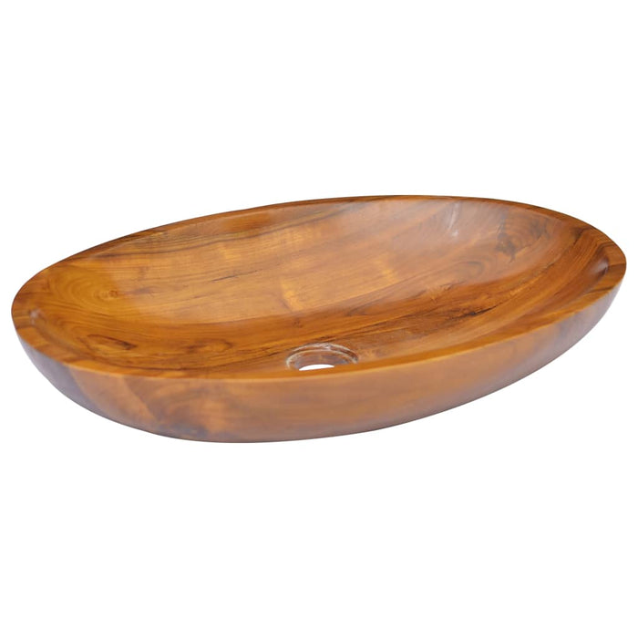 Basin Solid Teak Wood 60x40x10 cm