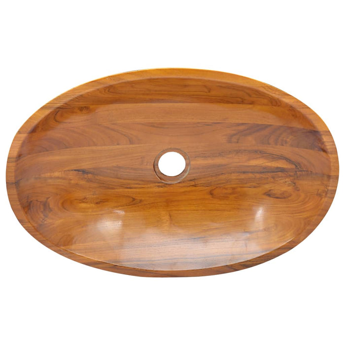 Basin Solid Teak Wood 60x40x10 cm