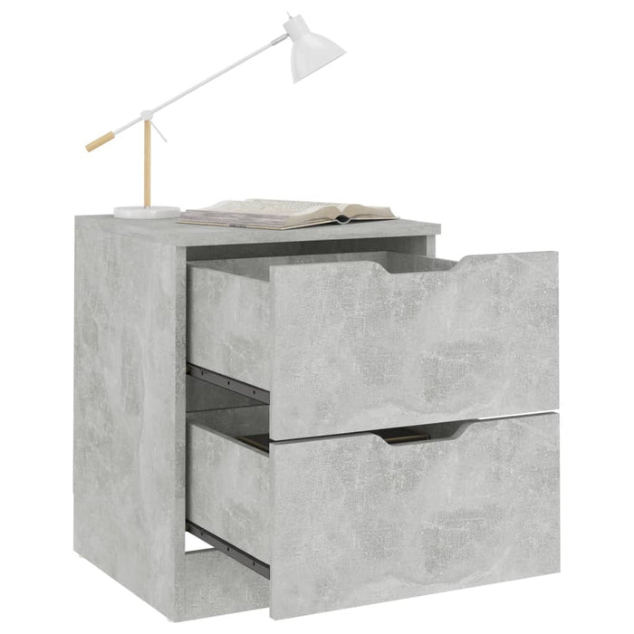 Bedside Cabinet Concrete Grey 40x40x50 cm Engineered Wood