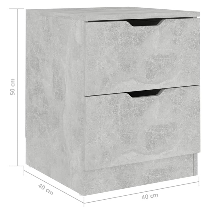 Bedside Cabinet Concrete Grey 40x40x50 cm Engineered Wood