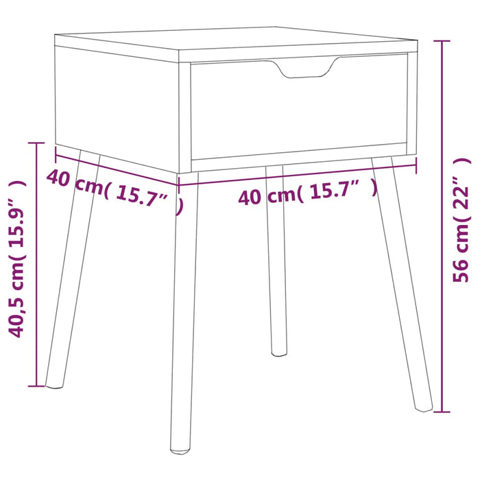 Нощно шкафче бетонно сиво 40x40x56 см инженерно дърво