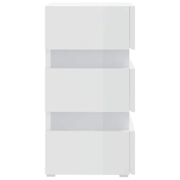 LED Bedside Cabinet High Gloss White 45x35x67 cm Engineered Wood