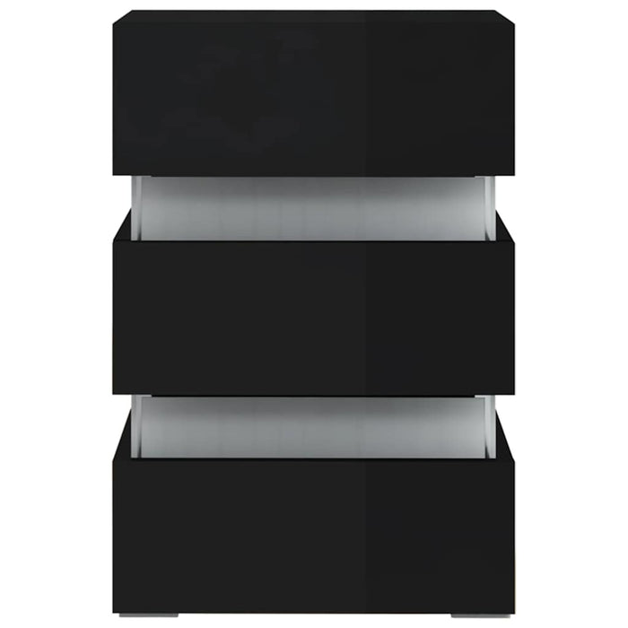 LED Bedside Cabinet High Gloss Black 45x35x67 cm Engineered Wood