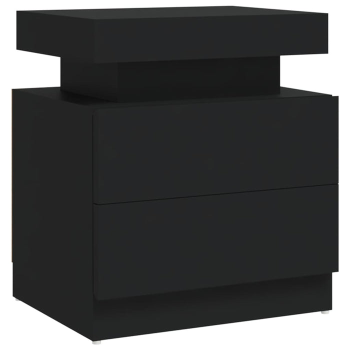 Bedside Cabinet Black 45x35x52 cm Engineered Wood