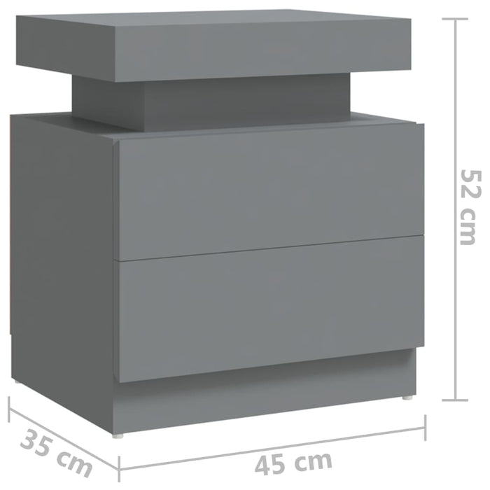 Нощно шкафче сиво 45x35x52 см инженерно дърво