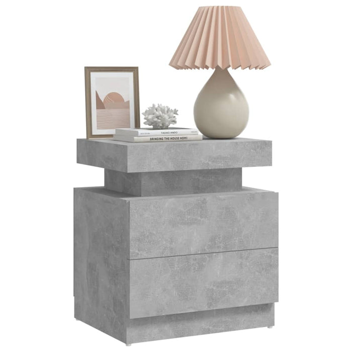 Bedside Cabinet Concrete Grey 45x35x52 cm Engineered Wood