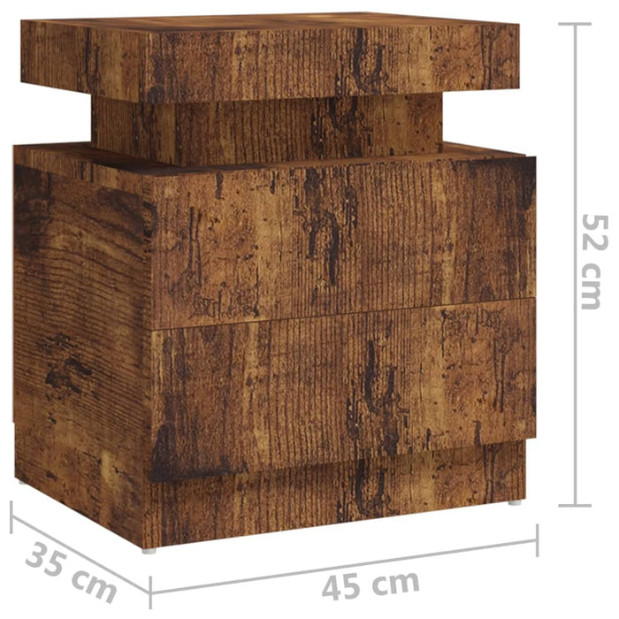 Нощно шкафче опушен дъб 45x35x52 см инженерно дърво