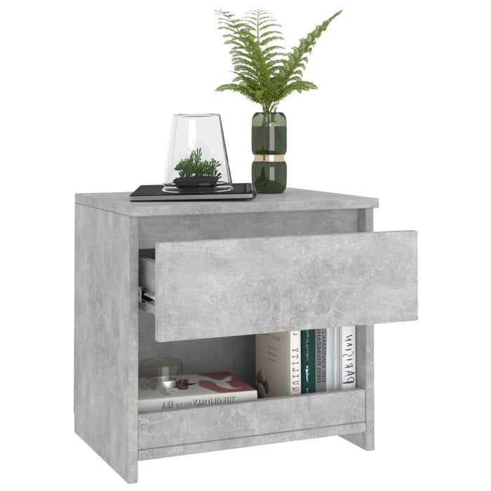 Bedside Cabinet Concrete Grey 40x30x39 cm Engineered Wood