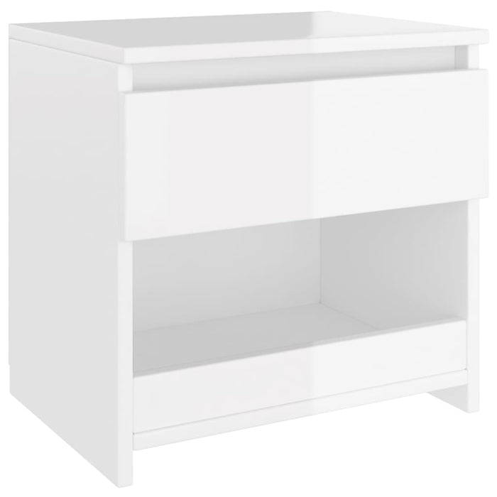 Bedside Cabinets 2 pcs High Gloss White 40x30x39 cm Engineered Wood