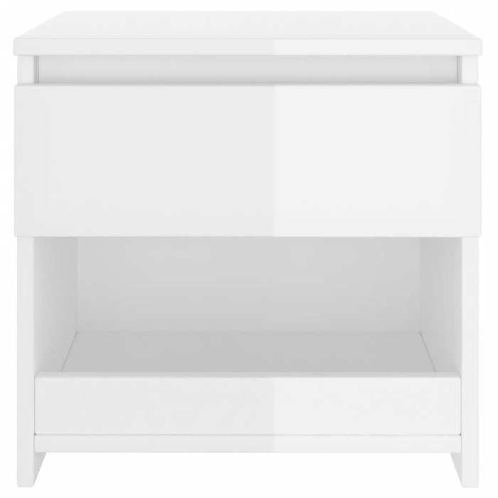 Bedside Cabinets 2 pcs High Gloss White 40x30x39 cm Engineered Wood