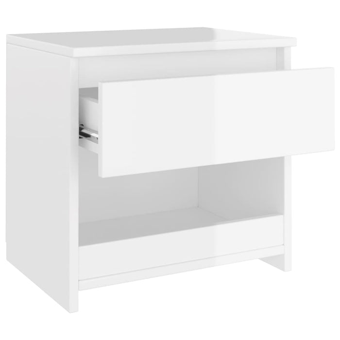 Bedside Cabinets 2 pcs High Gloss White 40x30x39 cm Engineered Wood