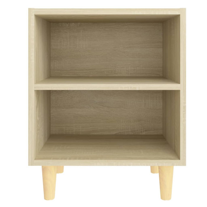 Bed Cabinets with Solid Wood Legs 2 pcs Sonoma Oak 40x30x50 cm