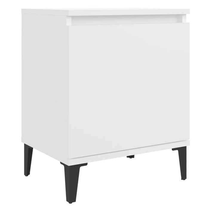 Bed Cabinets with Metal Legs White 40x30x50 cm