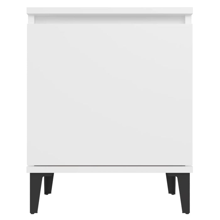 Bed Cabinets with Metal Legs White 40x30x50 cm