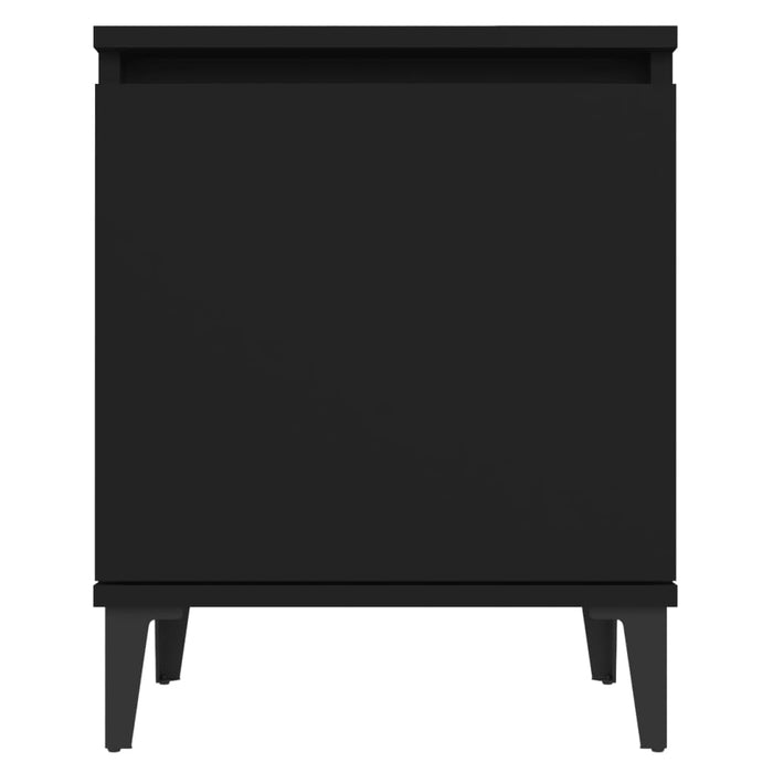 Bed Cabinet with Metal Legs Black 40x30x50 cm