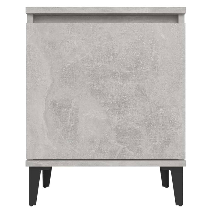 Bed Cabinets with Metal Legs Concrete Grey 40x30x50 cm