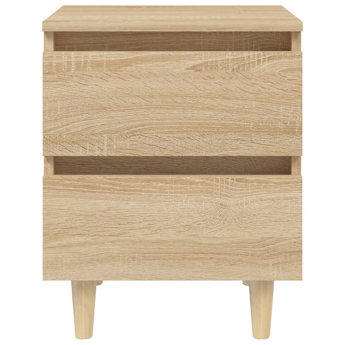 Bed Cabinet with Solid Pinewood Legs Sonoma Oak 40x35x50 cm