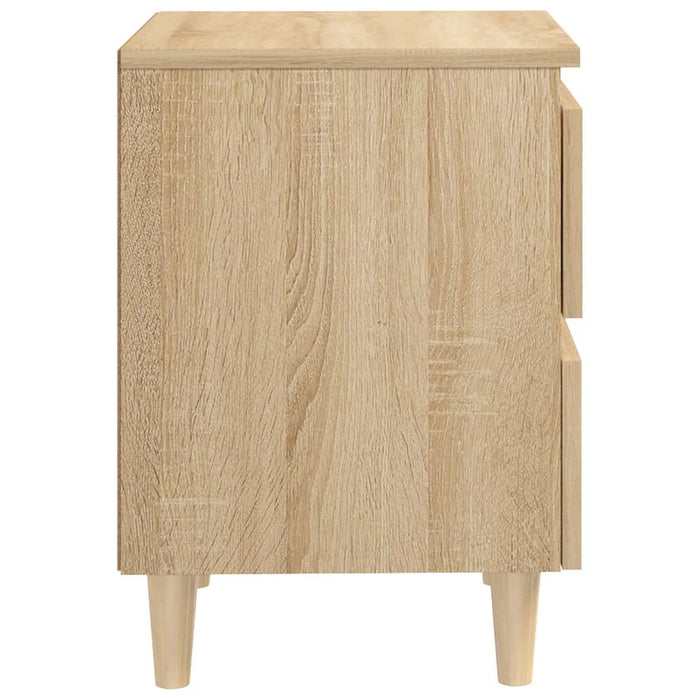 Bed Cabinet with Solid Pinewood Legs Sonoma Oak 40x35x50 cm