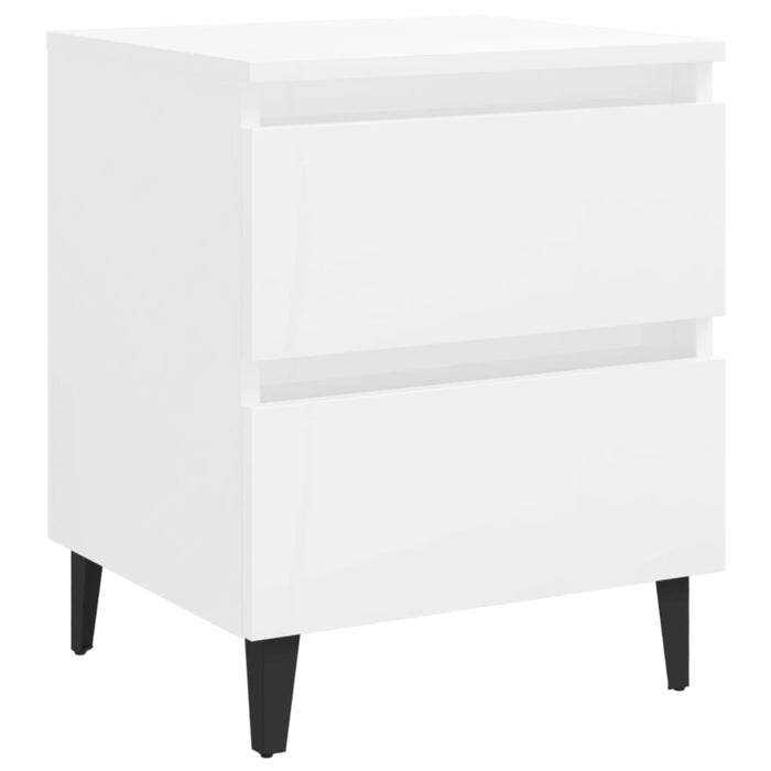 Bed Cabinets 2 pcs High Gloss White 40x35x50 cm Engineered Wood