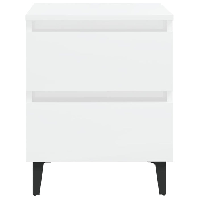 Bed Cabinets 2 pcs High Gloss White 40x35x50 cm Engineered Wood