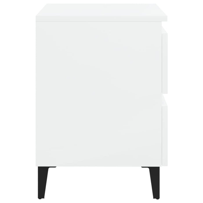 Bed Cabinets 2 pcs High Gloss White 40x35x50 cm Engineered Wood