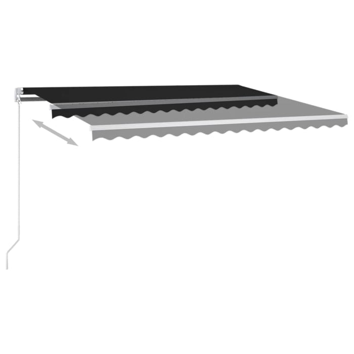 Copertina retractabila manuala cu LED 400x300 cm Antracit