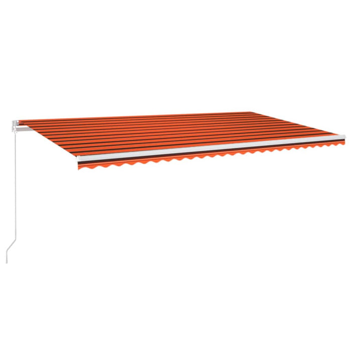 Copertina Retractabila Manuala cu LED 600x300 cm Portocaliu si Maro