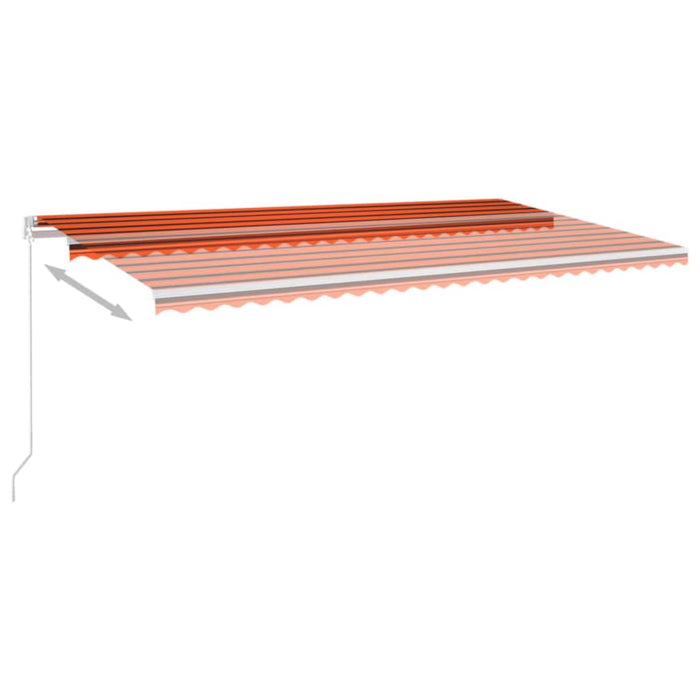 Copertina Retractabila Manuala cu LED 600x300 cm Portocaliu si Maro