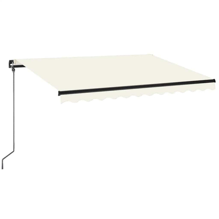 Manual Retractable Awning with LED 350x250 cm Cream