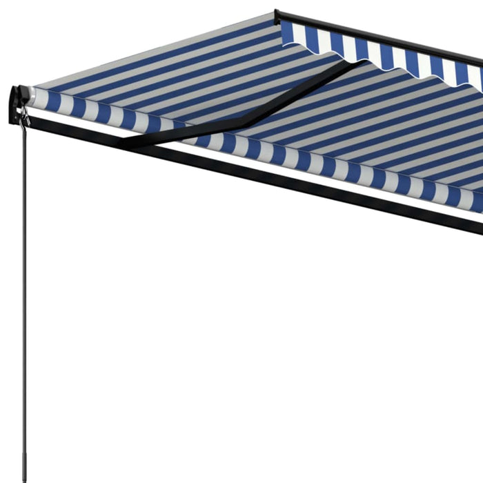 Manual Retractable Awning 400x350 cm Blue and White