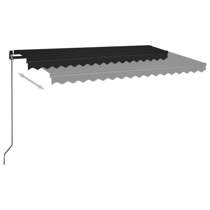 Manual Retractable Awning with LED 400x350 cm Anthracite