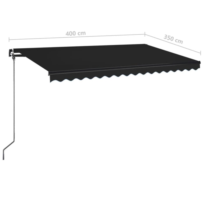 Manual Retractable Awning with LED 400x350 cm Anthracite