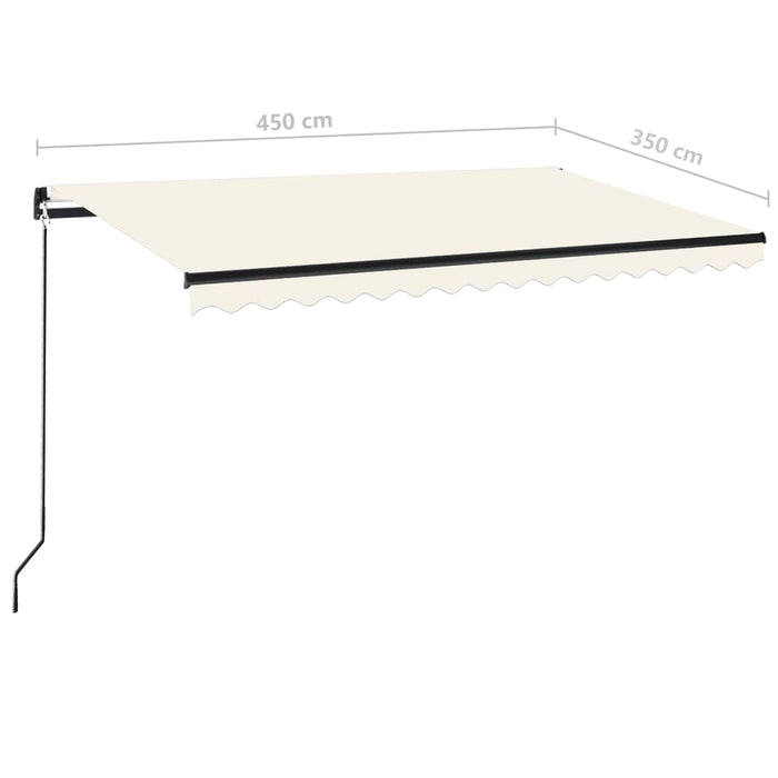 Manual Retractable Awning 450x350 cm Cream