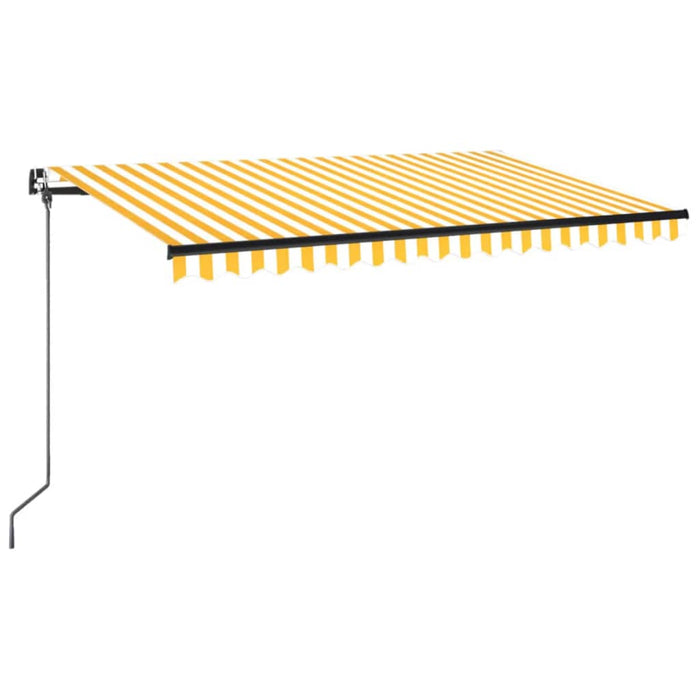 Manual Retractable Awning 450x350 cm Yellow and White