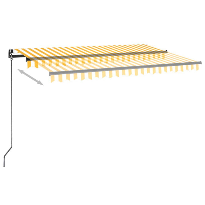 Manual Retractable Awning 450x350 cm Yellow and White