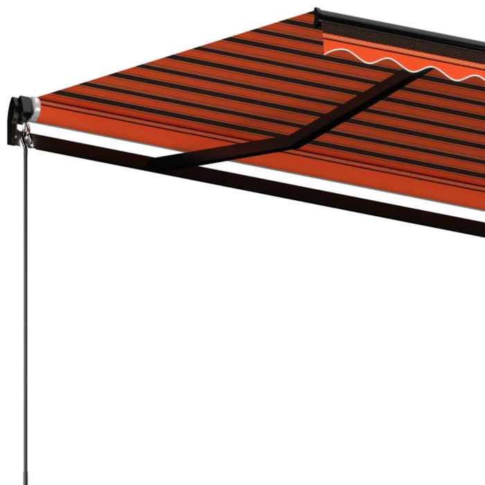 Manual Retractable Awning 450x350 cm Orange and Brown