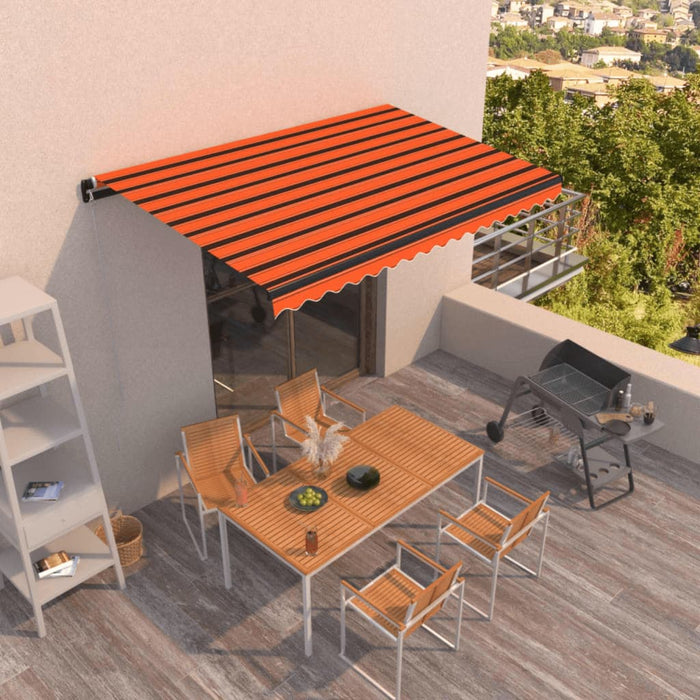 Manual Retractable Awning 450x350 cm Orange and Brown