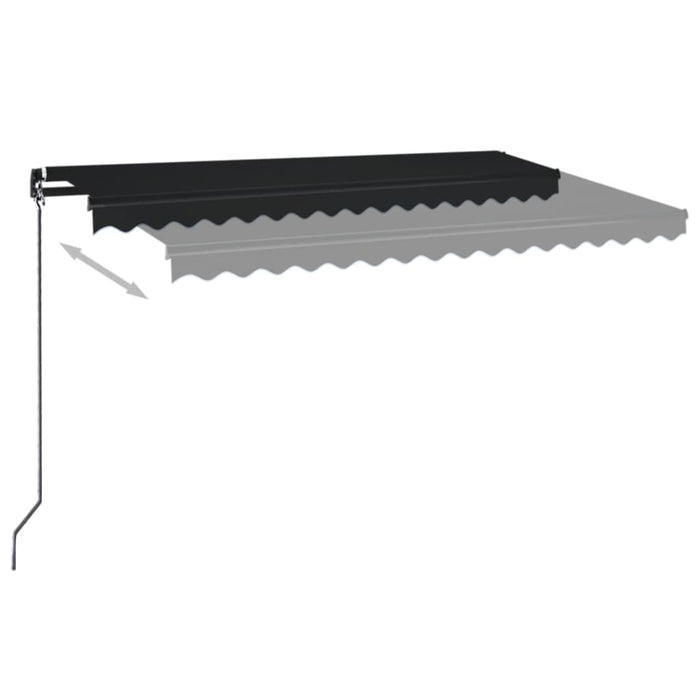 Copertina retractabila manuala cu LED 450x350 cm Antracit