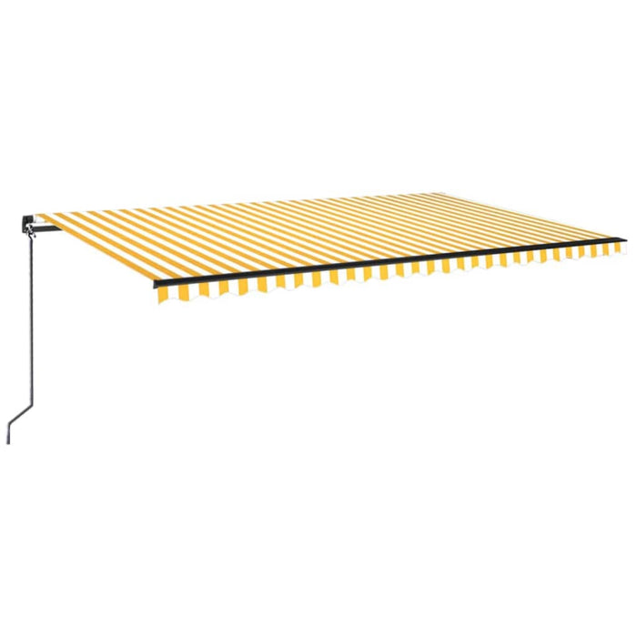 Manual Retractable Awning 500x350 cm Yellow and White