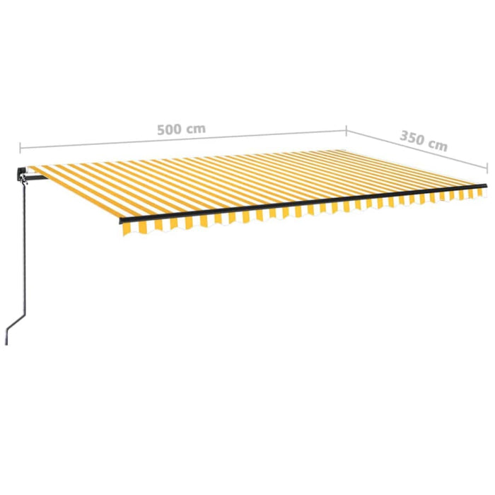 Manual Retractable Awning 500x350 cm Yellow and White