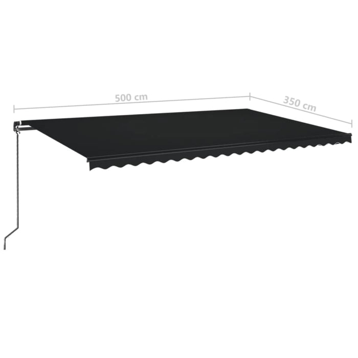 Manual Retractable Awning 500x350 cm Anthracite