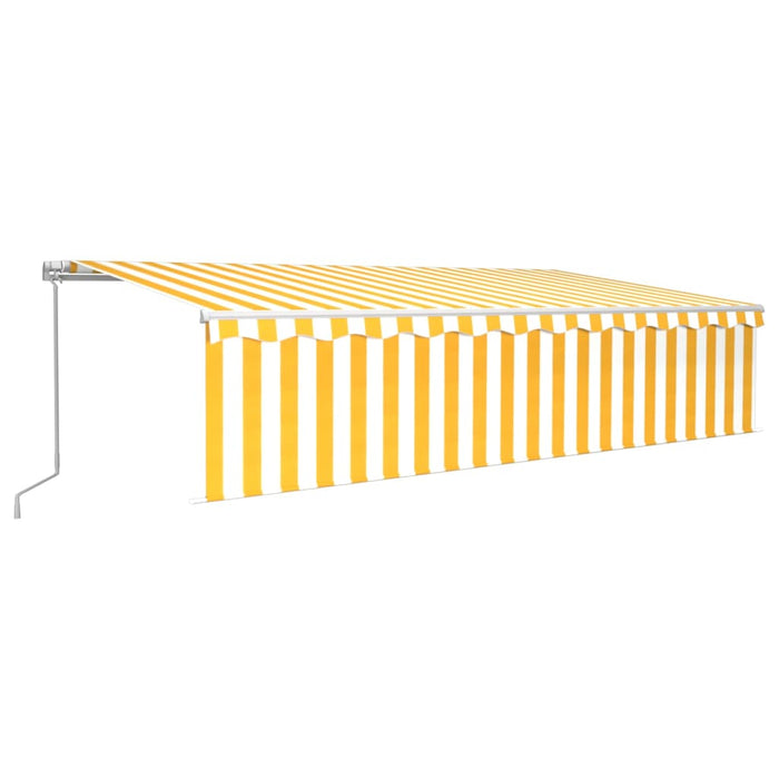 Manual Retractable Awning with Blind&LED 6x3m Yellow&White