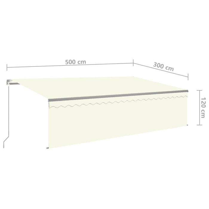 Manual Retractable Awning with Blind 5x3m Cream