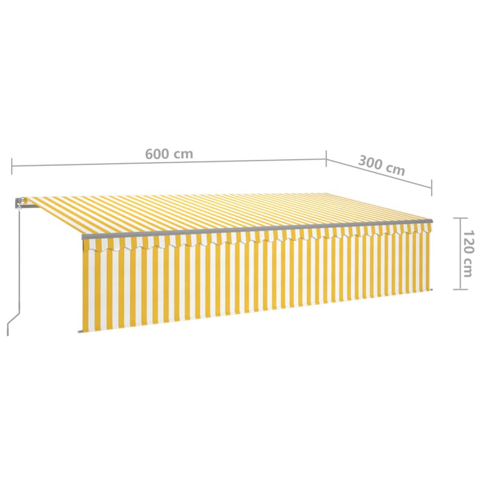 Copertina manuală retractabilă cu jaluză 6x3m Galben&amp;Alb