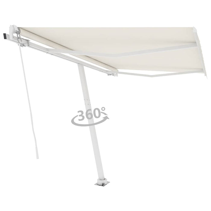 Freestanding Manual Retractable Awning 300x250 cm Cream