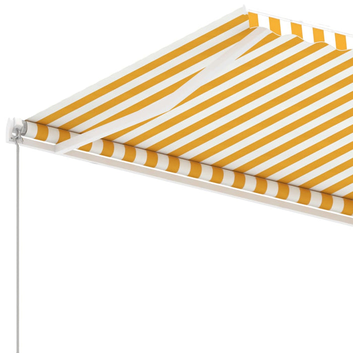 Freestanding Manual Retractable Awning 300x250 cm Yellow/White