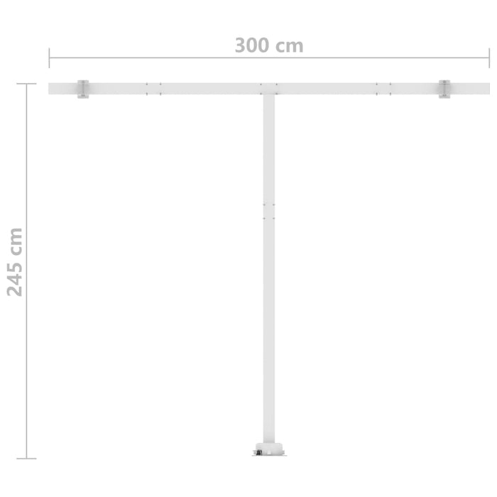 Freestanding Manual Retractable Awning 300x250 cm Yellow/White